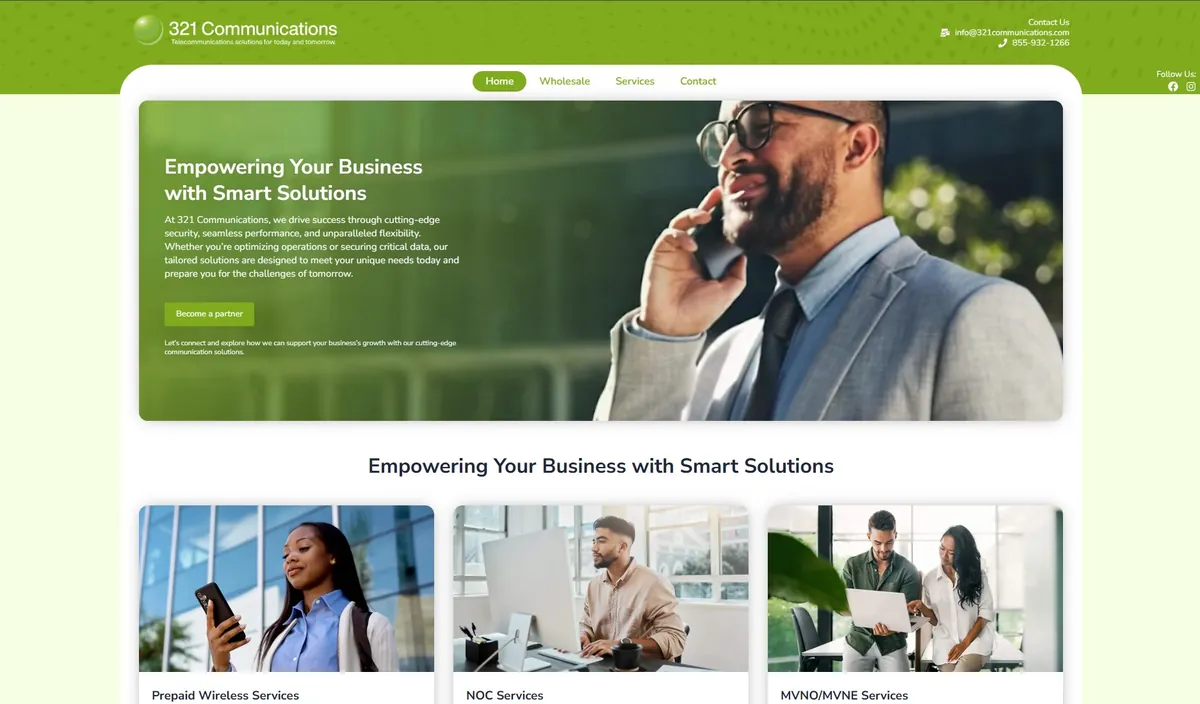 Vista del proyecto 321 Communications