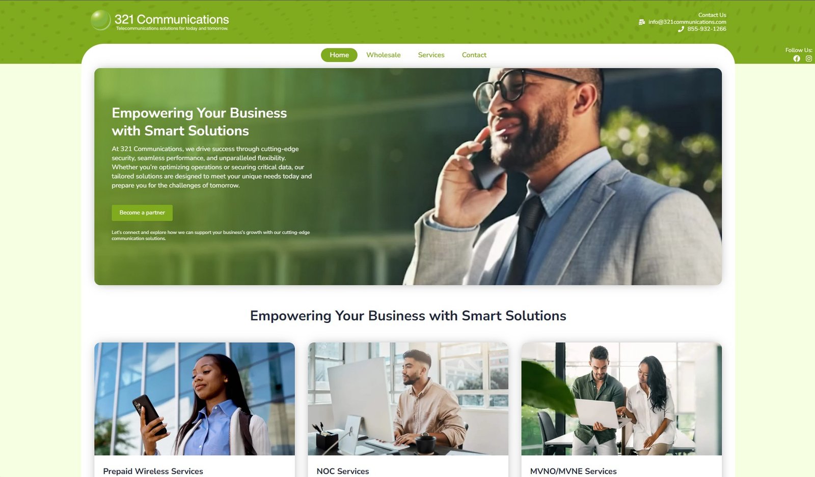 Vista del proyecto 321 Communications