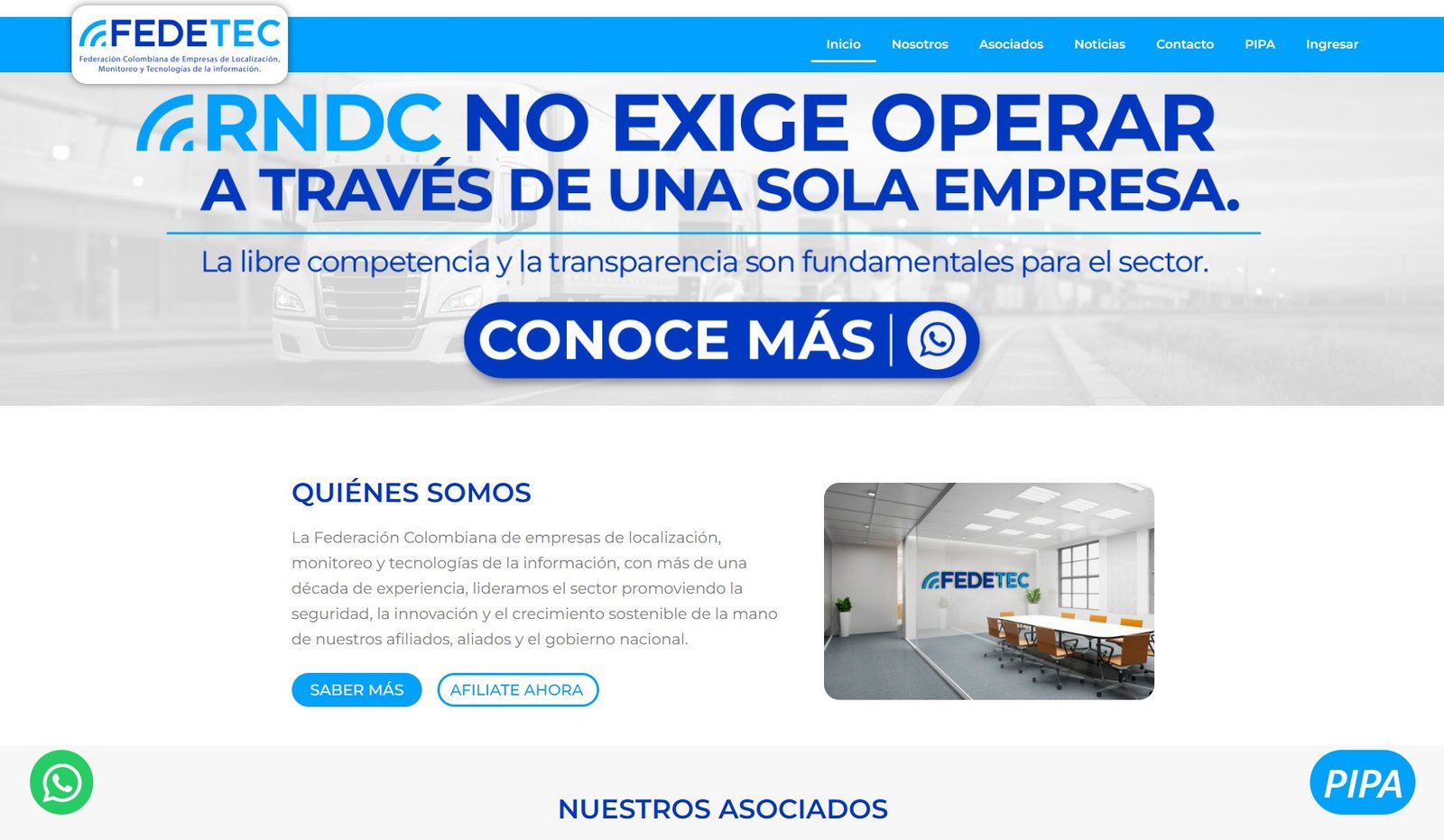 Vista del proyecto Fedetec