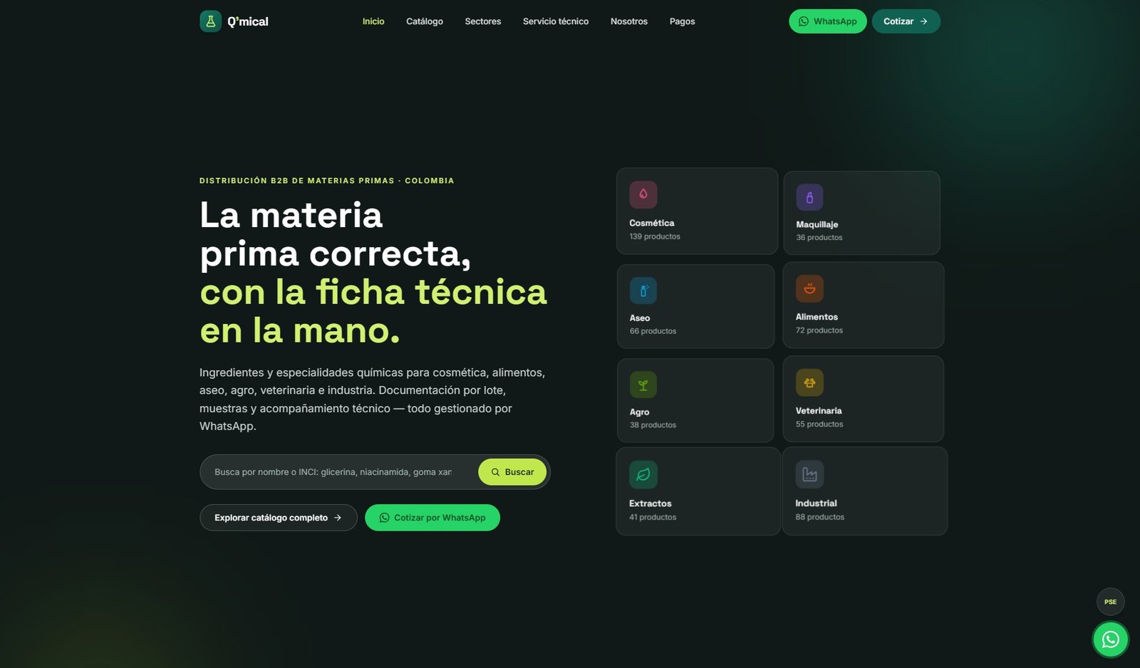 Vista del proyecto Q'mical
