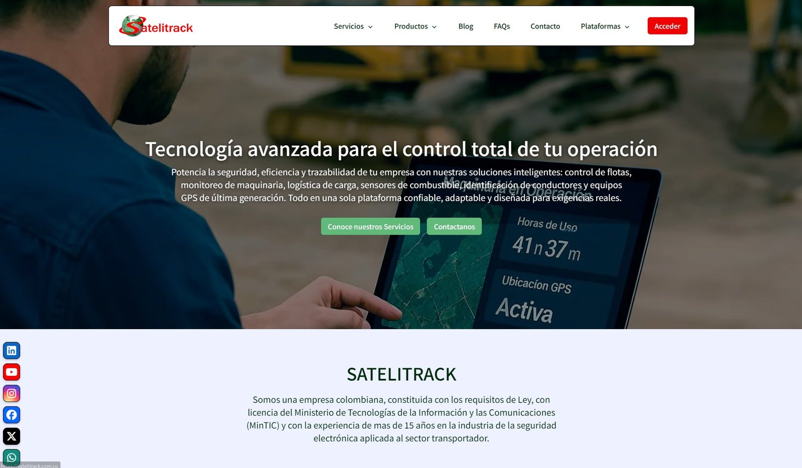 Vista del proyecto Satelitrack